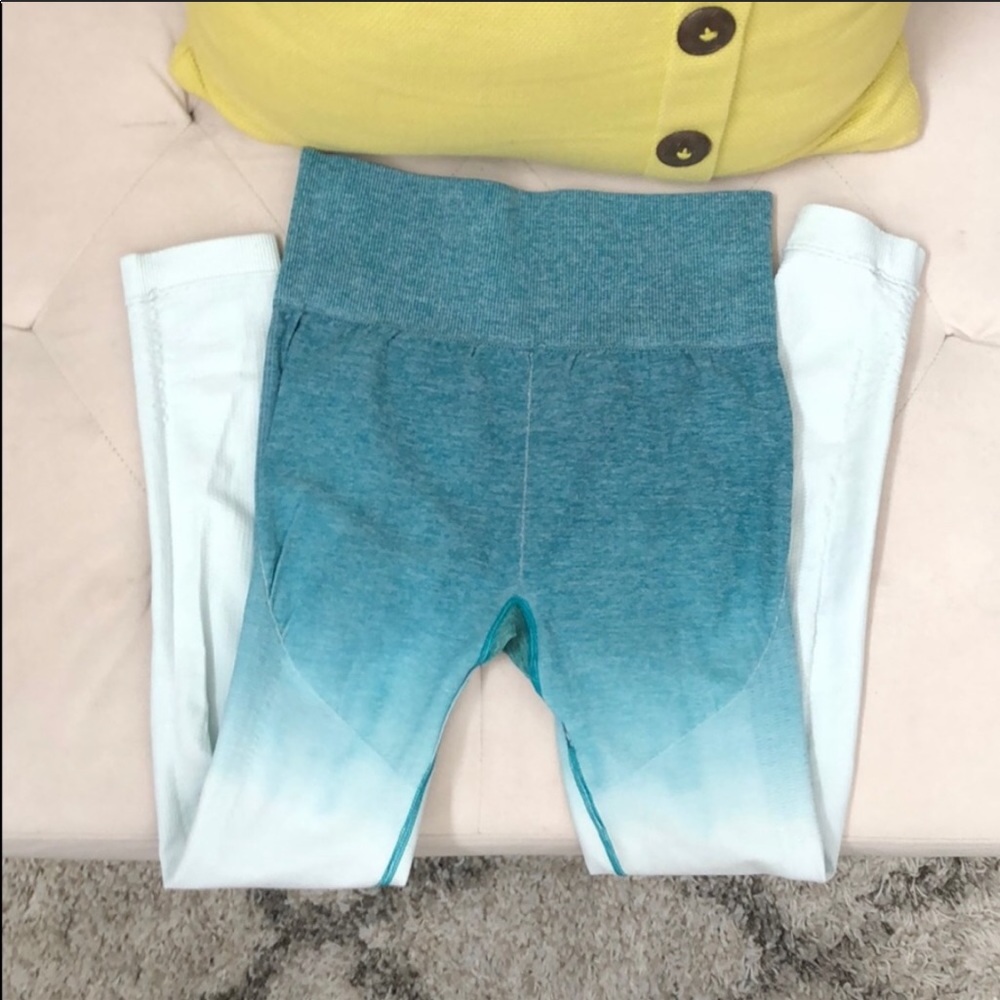 Gymshark dupe Ombré Seamless Leggings Teal IceBlue